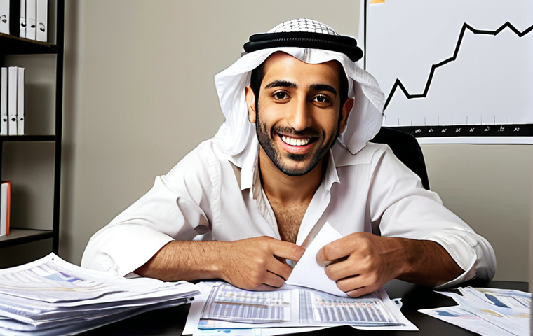 **Prompt:** A professional individual (male or female, Middle Eastern features) transitioning from a bewildered expression, surrounded by jumbled tax papers and confusing graphs, to a serene, confident smile. The background shifts from dark, chaotic paperwork to a brightly lit, organized space with clear, upward-trending financial charts and neatly stacked currency. Emphasize financial freedom and peace of mind. Realistic, professional office or home setting.