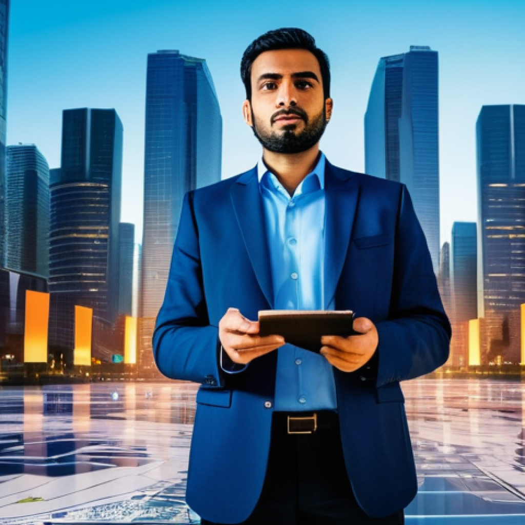 외국인 소득세 신고 요령 - **Prompt:** A wide shot capturing an Arab expatriate man in his late 30s, dressed in modern business...