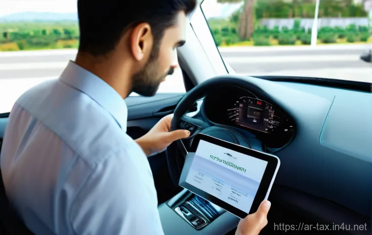 자동차세 납부 방법 - **Prompt:** A dynamic, split-frame image showcasing the contrast between traditional and modern car ...