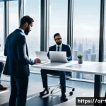 세무조정계산서 작성 - **Prompt:** "A diverse group of modern professionals, including individuals of Arab descent, are col...