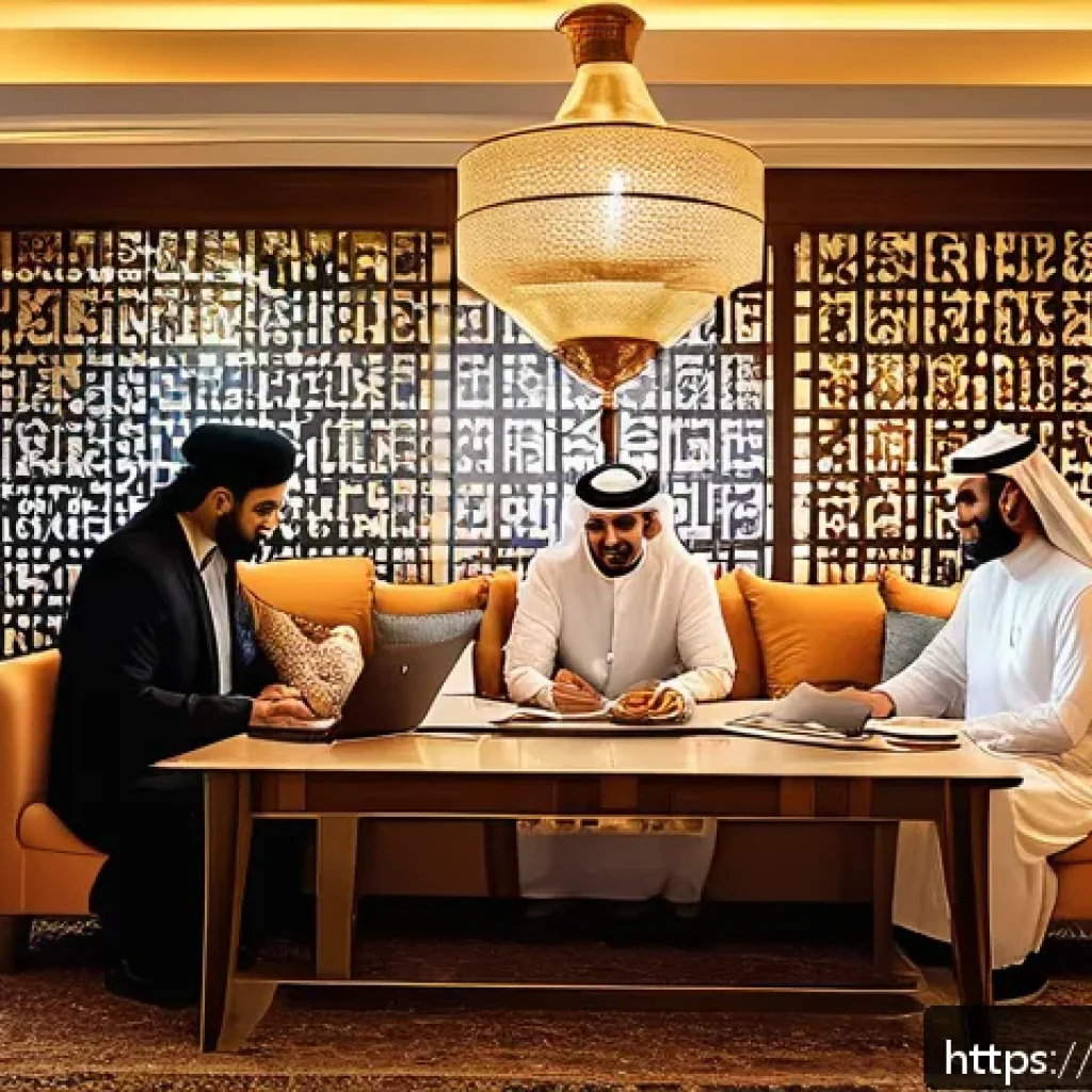 연말정산에서 놓치기 쉬운 공제 - A modern Arabic family gathered around a dining table filled with paperwork and laptops, discussing ...