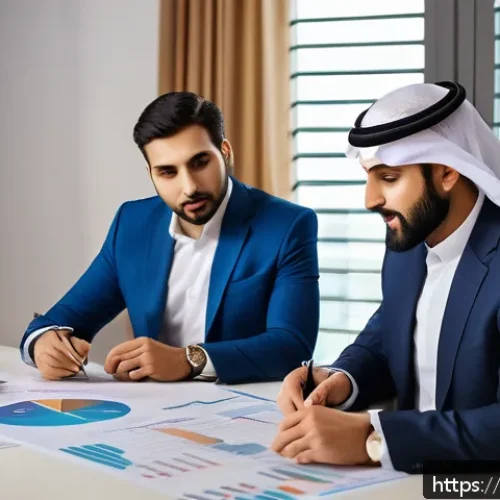 Home 32 양도세 분할 납부 방법 - A professional Middle Eastern real estate investor consulting with a tax advisor in a modern office ...